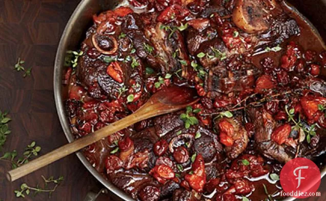 Zinfandel-Braised Lamb Chops with Dried Fruit