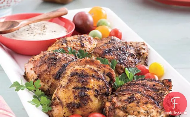 Grilled Chicken Thighs with White Barbecue Sauce