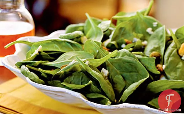 Spinach Salad with Gorgonzola, Pistachios, and Pepper Jelly Vinaigrette