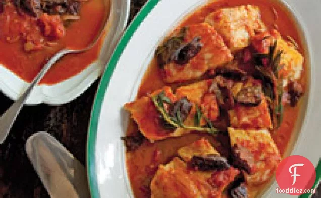 Poached Cod In Tomato Sauce With Prunes
