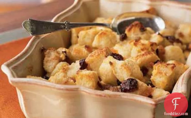 Eggnog and Dried Fruit Bread Pudding