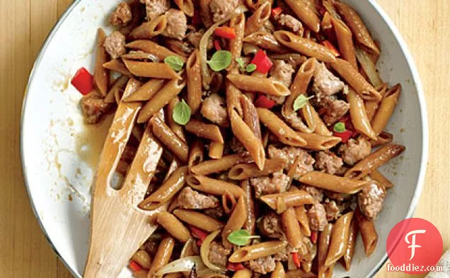 Skillet-Toasted Penne with Chicken Sausage