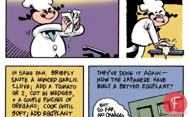 The Cartoon Kitchen: Twice-squeezed Eggplant