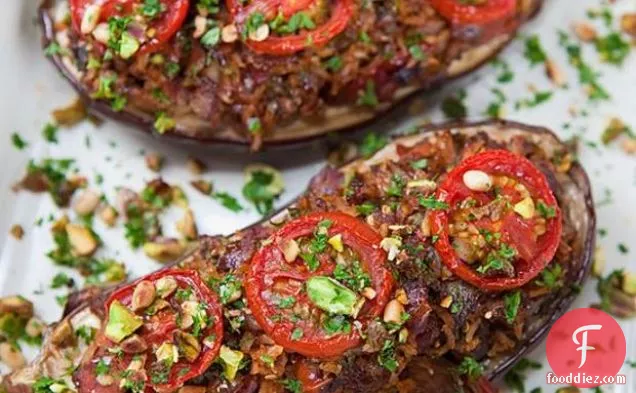 Moroccan Stuffed Aubergines