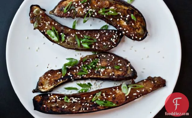 Ginger-miso-glazed Eggplant