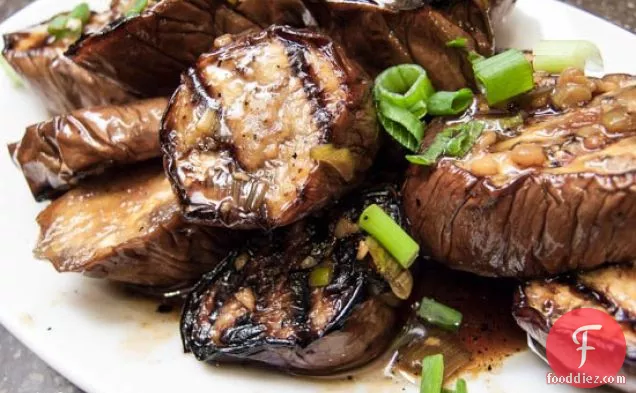 Grilled Chinese Eggplant With Garlic And Ginger Sauce
