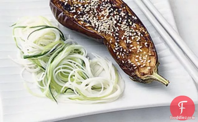 Miso Aubergine With Cucumber Noodles