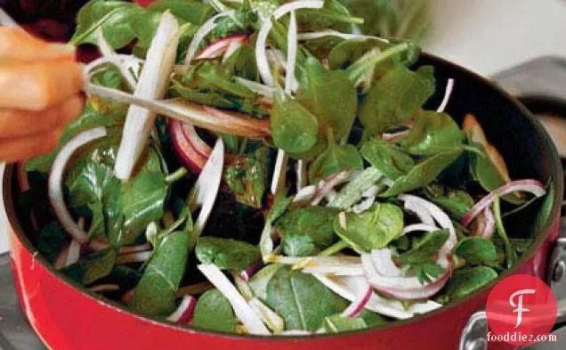 Spinach-Endive Salad With Warm Vinaigrette