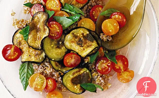 Bulgur Wheat Salad with Tomato and Eggplant