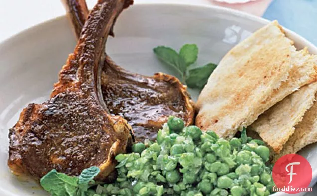 Spiced Lamb Chops and Smashed Peas