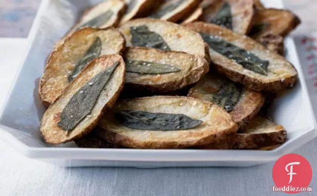 Oven Fries with Crisp Sage Leaves
