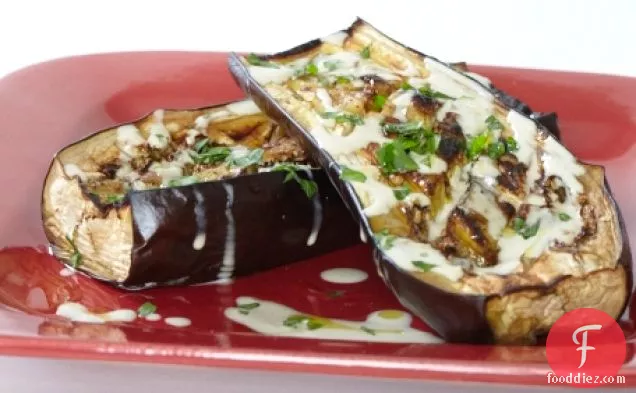 Roasted Eggplant With Tahini Dressing Recipe
