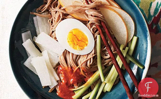 Korean Chilled Buckwheat Noodles with Chile Sauce (Bibim Naengmyun)