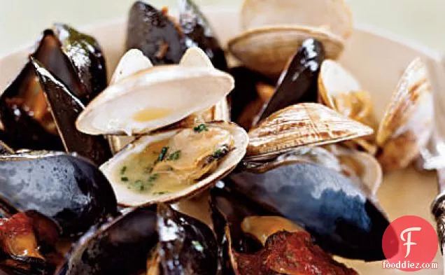 Steamed Mussels and Clams with Two Sauces