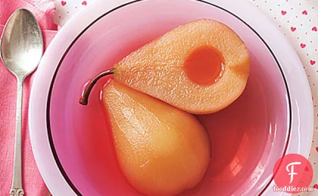 Rosé-Poached Pears
