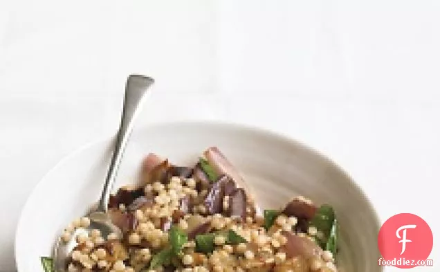 Eggplant Salad With Israeli Couscous And Basil