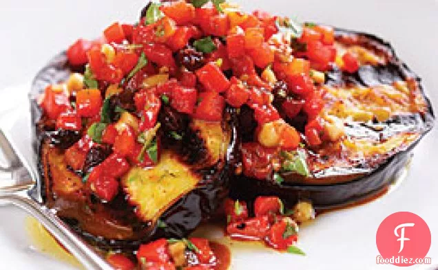 Grilled Eggplant With Roasted Red Pepper Relish