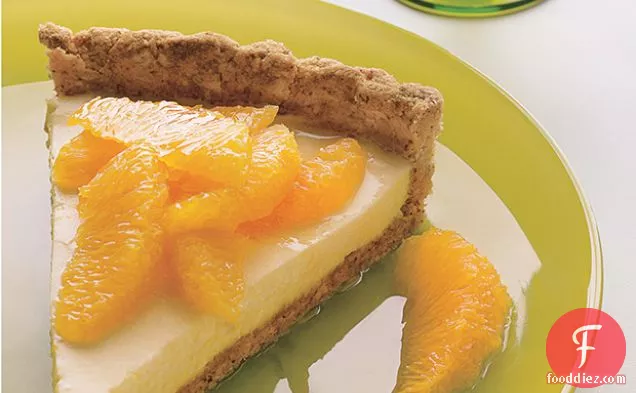 Cream Tart with Oranges, Honey, and Toasted-Almond Crust