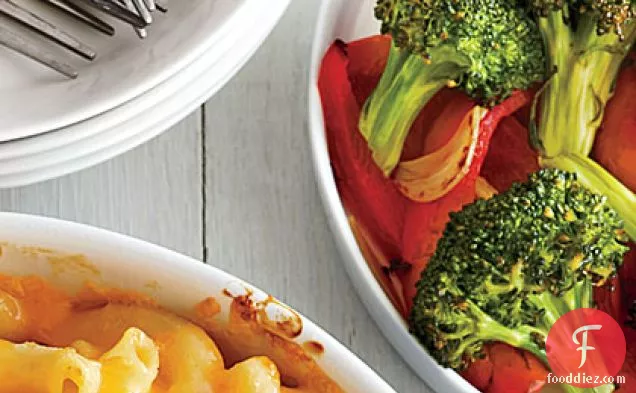Roasted Broccoli and Red Bell Pepper