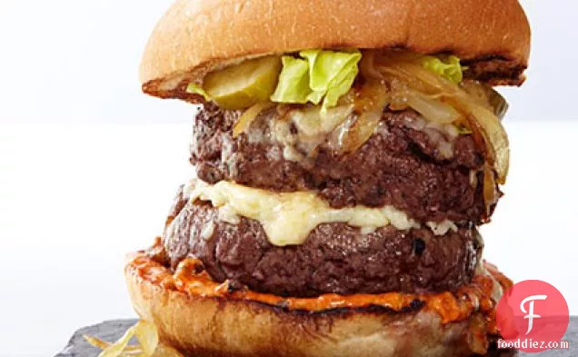 Double Cheeseburgers with Caramelized Onions