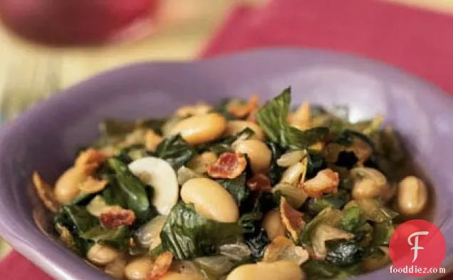 Escarole with Bacon and White Beans