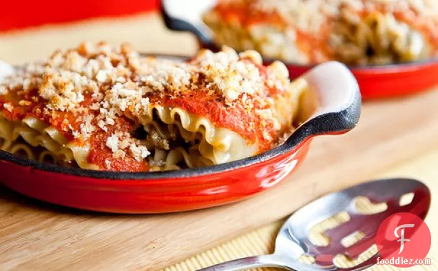 Eggplant And Pine Nut Rolled Lasagna