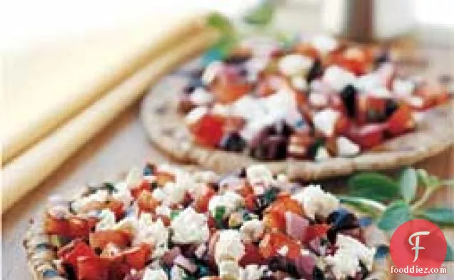 Grilled Pitas with Tomatoes, Olives, and Feta