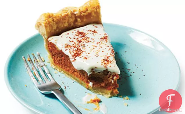 Sweet Potato Pie with Spiced Cream Topping