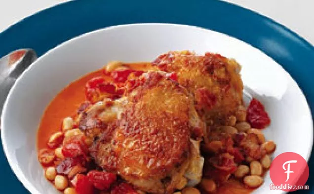 Baked Chicken with White Beans and Tomatoes