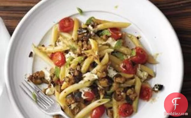 Penne With Tomatoes, Eggplant, And Mozzarella