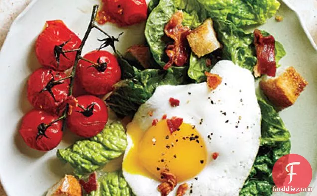 BLT Salad with Eggs Sunny Side Up