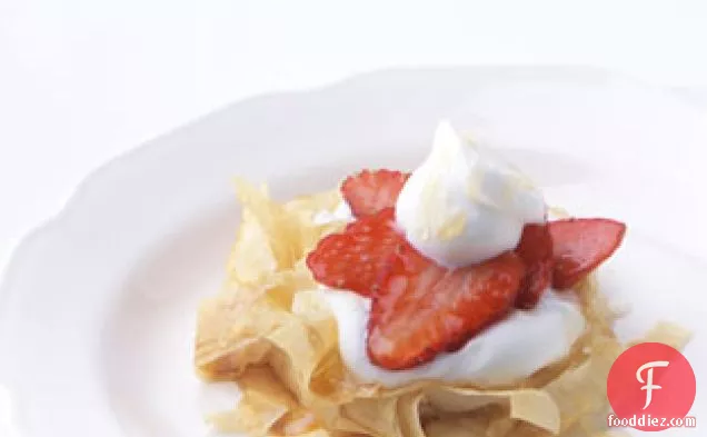Phyllo Nests with Strawberries and Honey