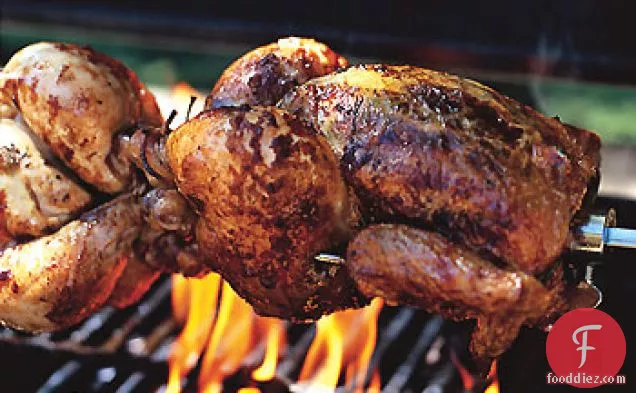 हर्ब्स डी प्रोवेंस रोटिसरी मुर्गियां