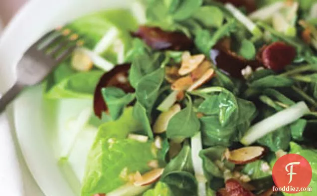 Mâche and Green Apple Salad with Pancetta and Almonds