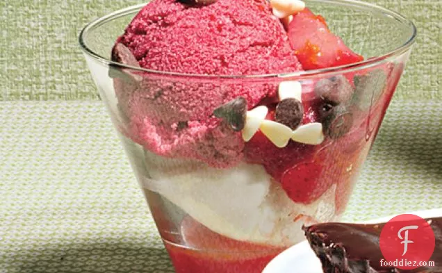Sauteed-Strawberry Ice Cream Sundaes