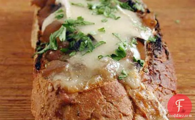 Brie Toasts with Eggplant Marmalade