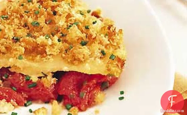 Tomato Gratin with White Cheddar Breadcrumbs