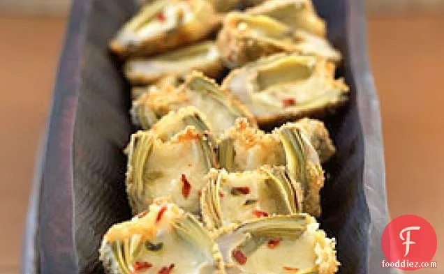 Deep-Fried Baby Artichokes Stuffed with Pepper Jack Cheese