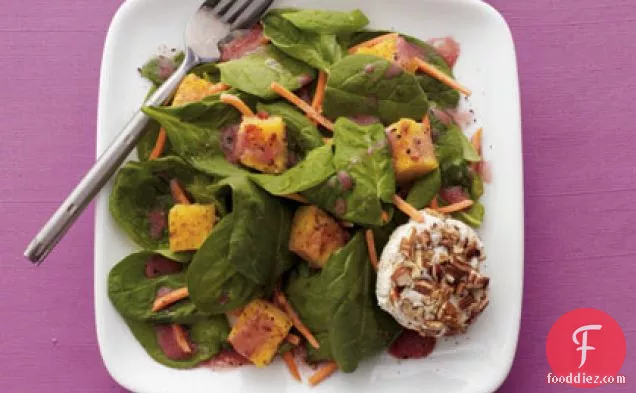 Pecan-Crusted Goat Cheese Salad with Pomegranate Vinaigrette