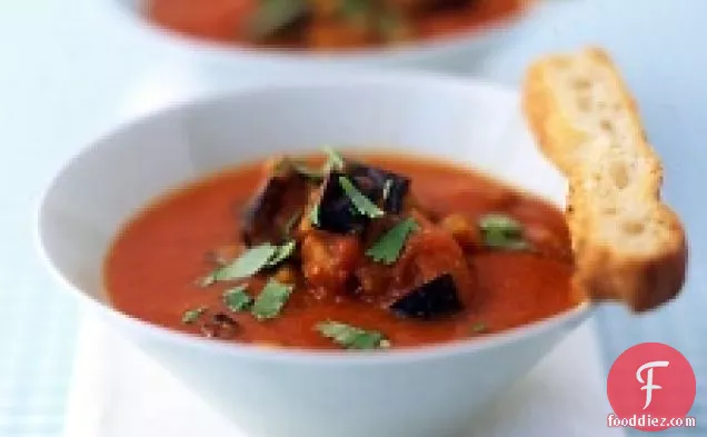 Roasted Tomato And Eggplant Soup