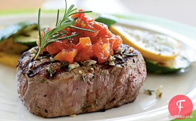 Rosemary Grilled Steak with Tomato Jam