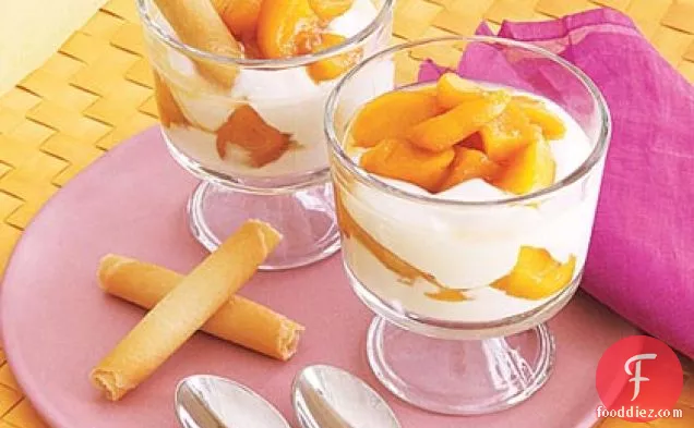 Brandied Peach and Yogurt Parfaits