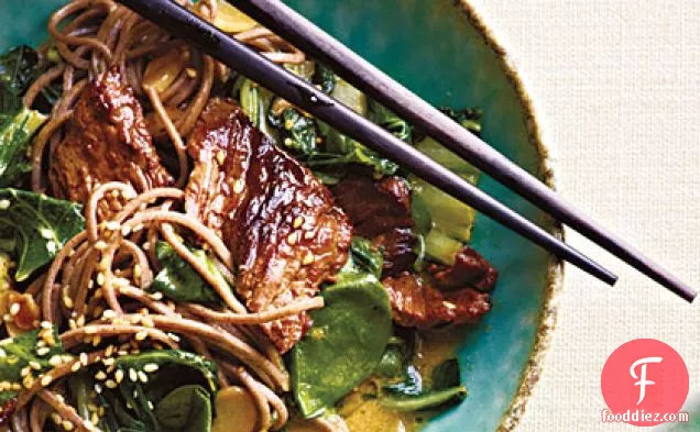 Beef Soba Noodles with Spinach and Coconut-Curry Vinaigrette