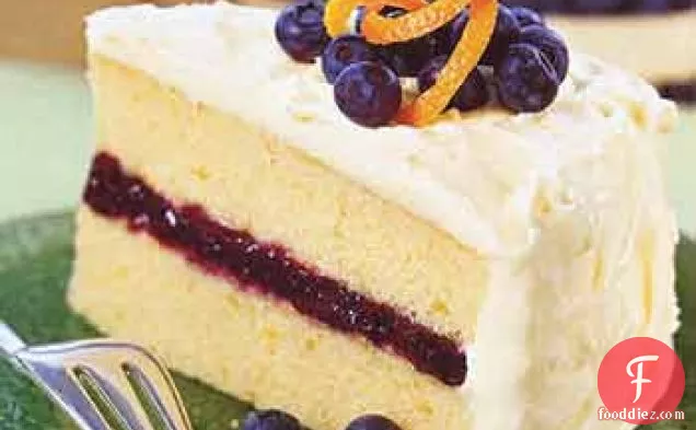 Blueberry and Orange Layer Cake with Cream Cheese Frosting