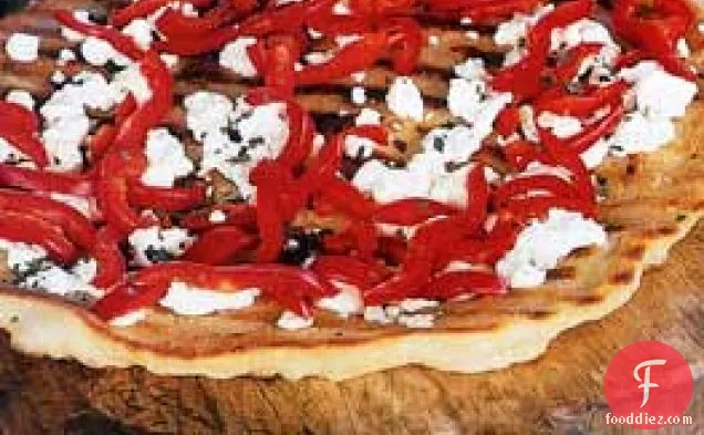 Feta and Red Bell Pepper Pizza