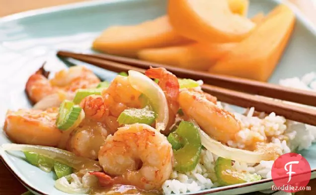 तली हुई अदरक झींगा