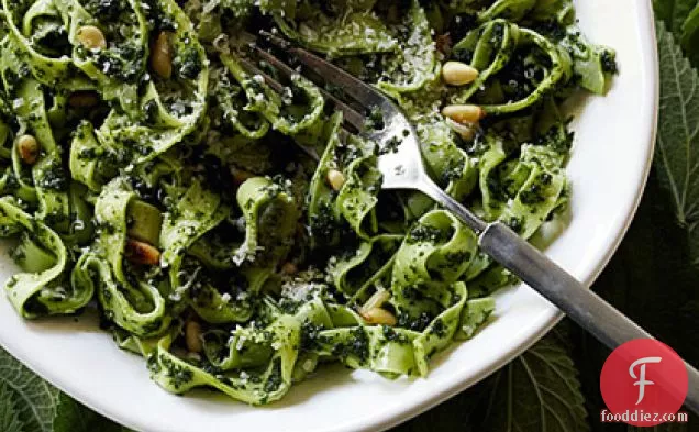 Tagliatelle with Nettle and Pine Nut Sauce