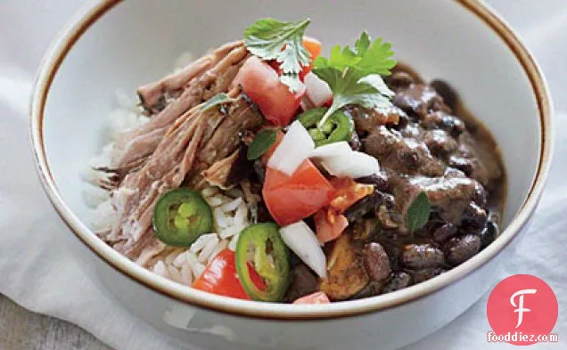 Cuban Pork Shoulder with Beans and Rice