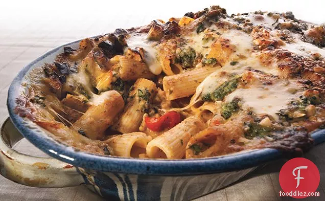 Rigatoni with Eggplant and Pine Nut Crunch