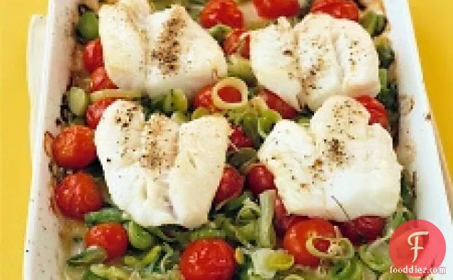 Cod With Leeks And Tomatoes